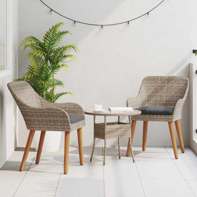 vidaXL Garden Chair 2 pcs Black 62.5 x 55 x 82 cm Poly Rattan