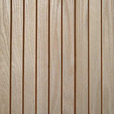 TIMELINE Fluted Solid Oak Thin Square 5.25” X 72” Real Wood Slat Wall Paneling - 6 brds