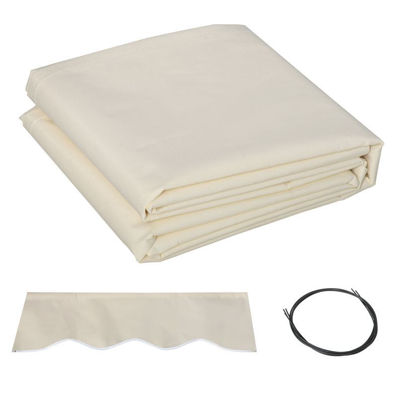 Auvent d'extérieur de remplacement en tissu 9 pi x 8 pi auvent rétractable, H 9,1 po x l 136,6 po x P 94,5 po, Rouge