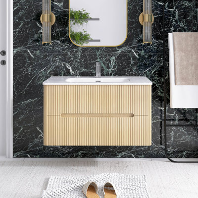 36In. W Wall-Mounted Bathroom Vanity