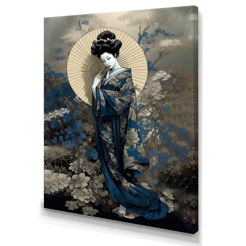«Elegant Japanese Woman II», impression sur toile, H 20 po x l 12 po x P 1 po, Toile tendue