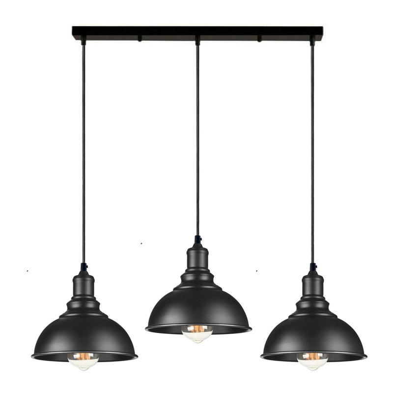 Vintage 3-Way Light Pendant for Kitchen Island - Modern Industrial Rustic Lighting by Brambly Cottage for Dining Room &  Bar