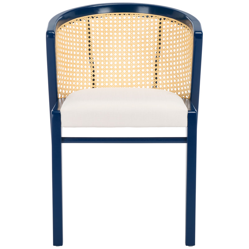 Beltre Upholstered Solid Back Arm Chair, With Cushion, Navy