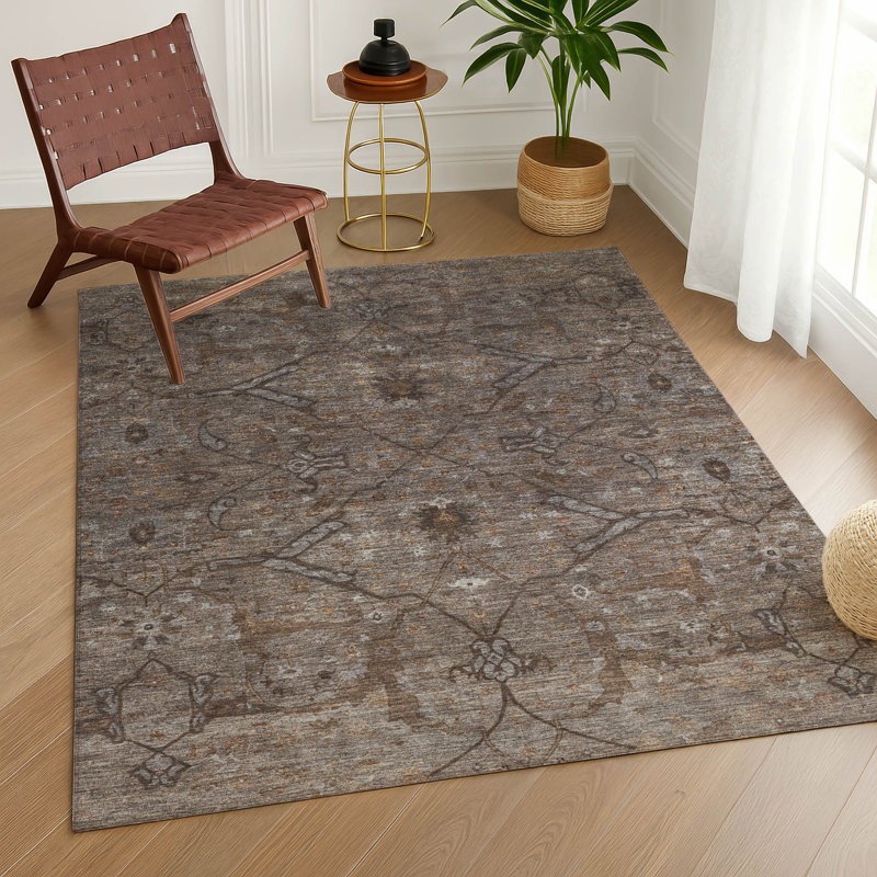 Tapis intérieur / extérieur lavable à la machine Mattis ACN2299 Global, Rectangle 10 pi x 14 pi
