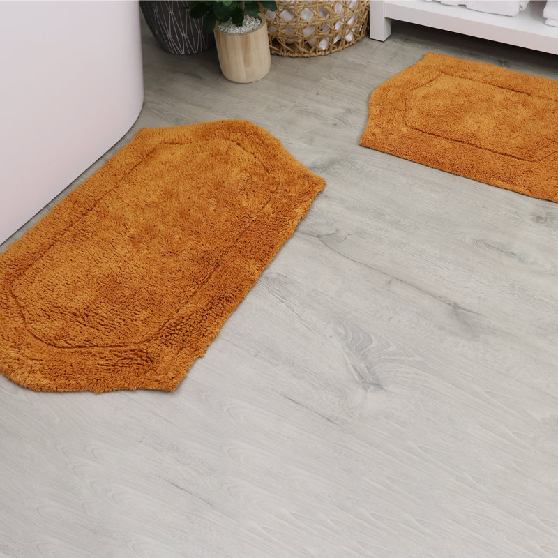 Morissette Waterford 100% Cotton Bath Rug Set, 2 Piece Set, Includes 17"x24" and 21"x34", Spray Latex Backing, Soft Absorbent Bathroom Rugs, Machine Washable