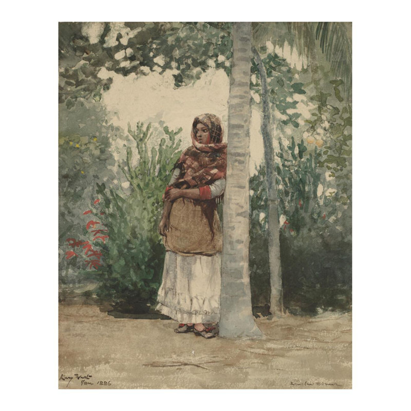 «Under a Palm Tree» par Winslow Homer - Estampe numérique, H 28 po x l 22 po