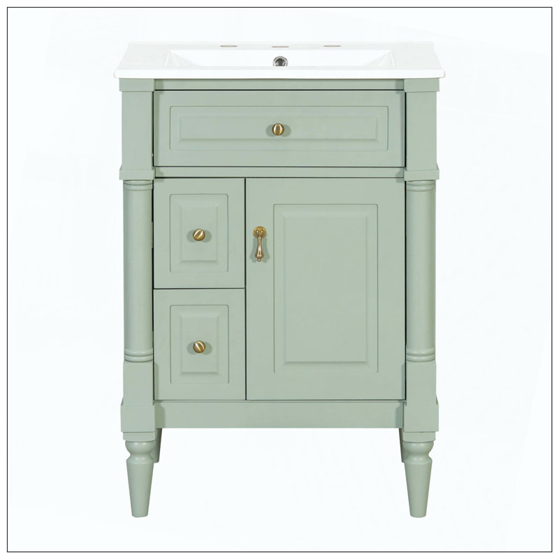 Lavabo de salle de bain autoportant, Green, 24"