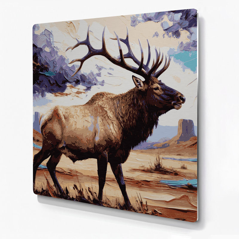 Art mural en métal avec 25 élans de Southwestern