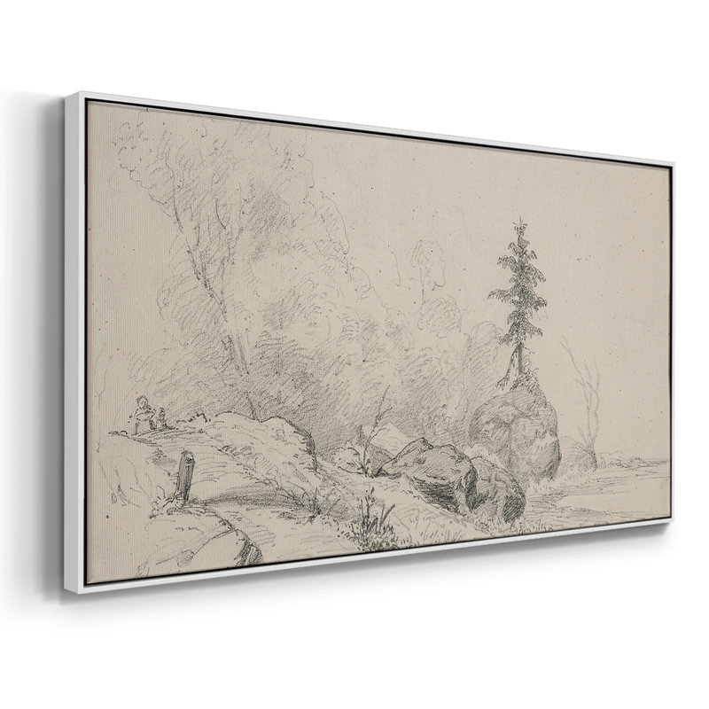 Série abstraite - CMLI - Toile tendue avec châssis encadré - Prêt à être accroché, H 17 po x l 33 po, Blanc