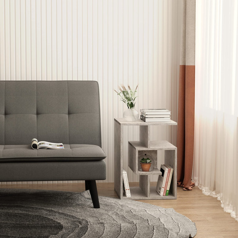 Rep Floor Shelf End Table, Grey