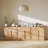 3Pcs Modular Sideboard Cabinet Set w/3 Drawers, Camel-968568693