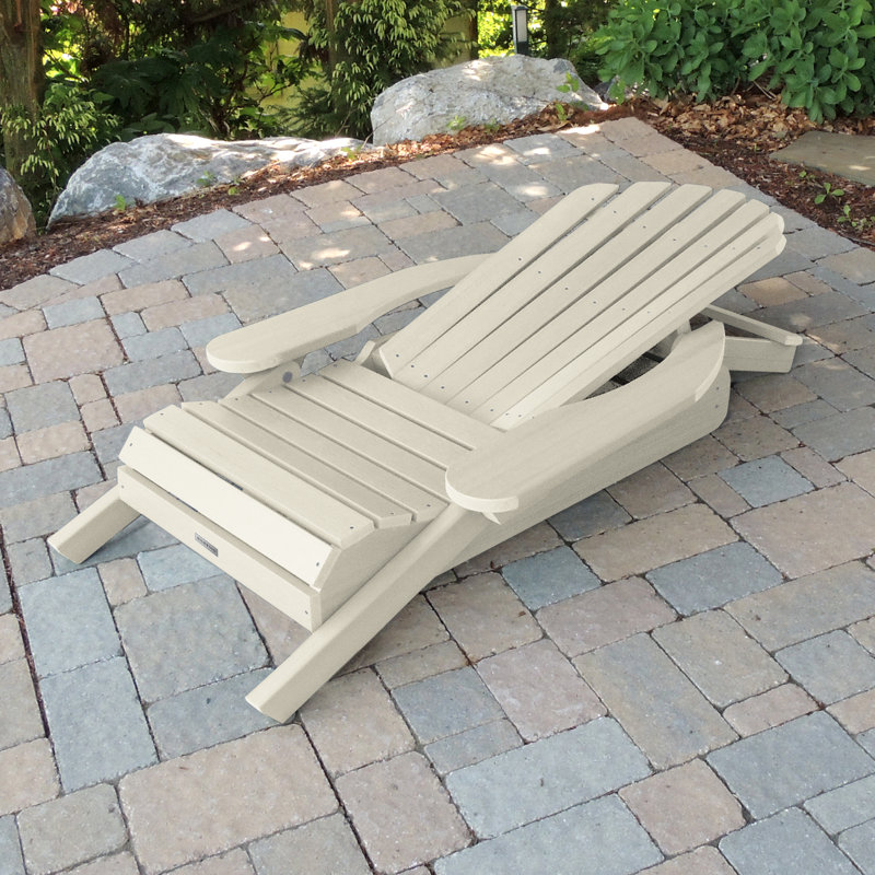 Anette Plastic Folding and Reclining Adirondack Chair, Whitewash