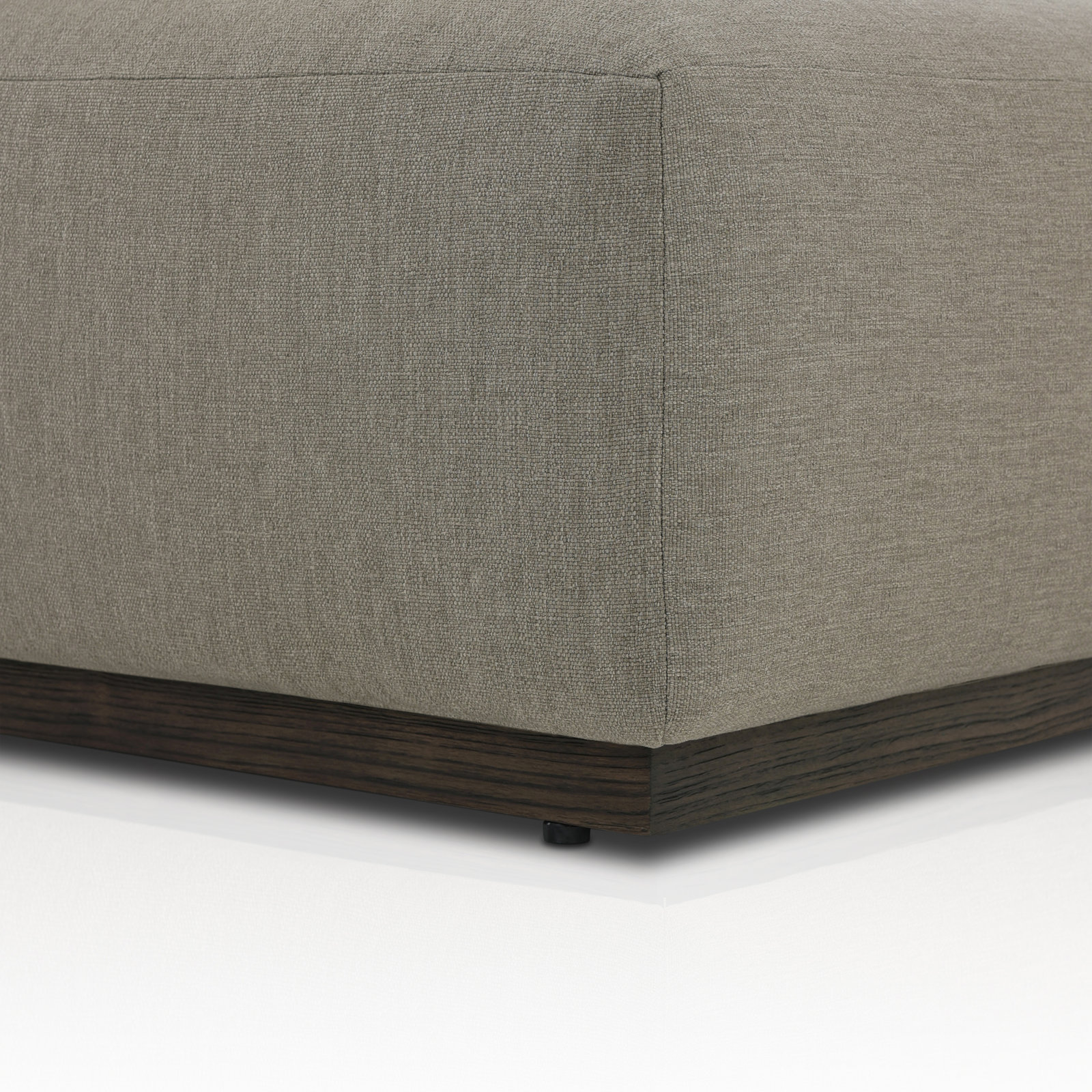 Anat Upholstered Ottoman, Dark Gray Polypropylene/Olefin, Dark Brown