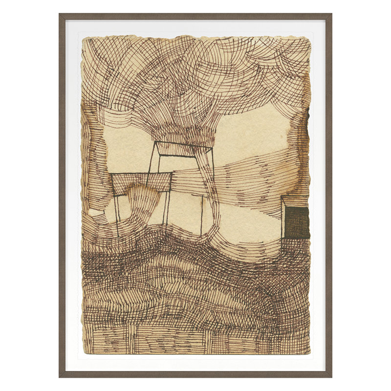 Coffee Drawing Tiny 23 Print by Renee Staeck, 29" H x 22" W x 1.5" D, Walnut Framed