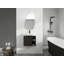 Meuble-lavabo mural 24 po avec lavabo en céramique blanche et porte à fermeture en douceur, emballage KD-130568702