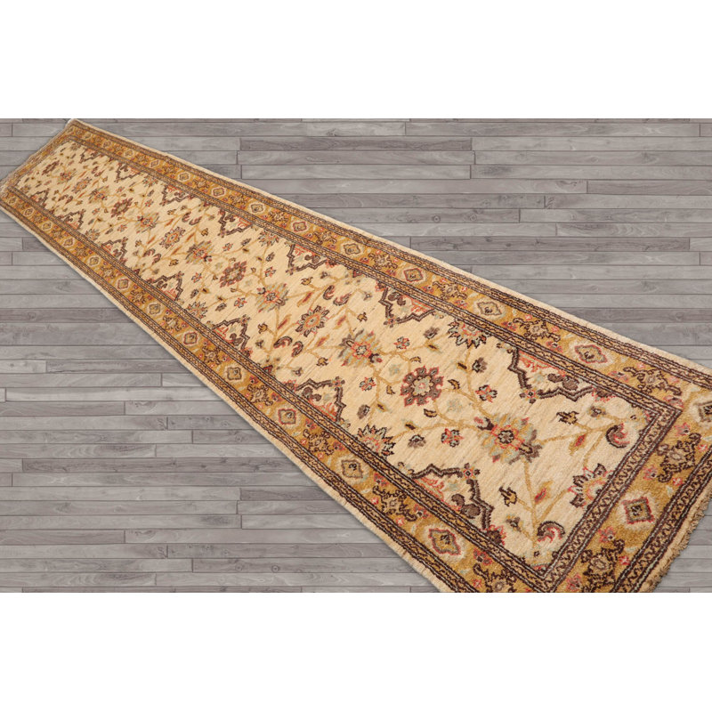 Tapis rectangulaire en laine 2 pi 11 po x 13 pi 8 po One-of-a-Kind Rectangle Ruy