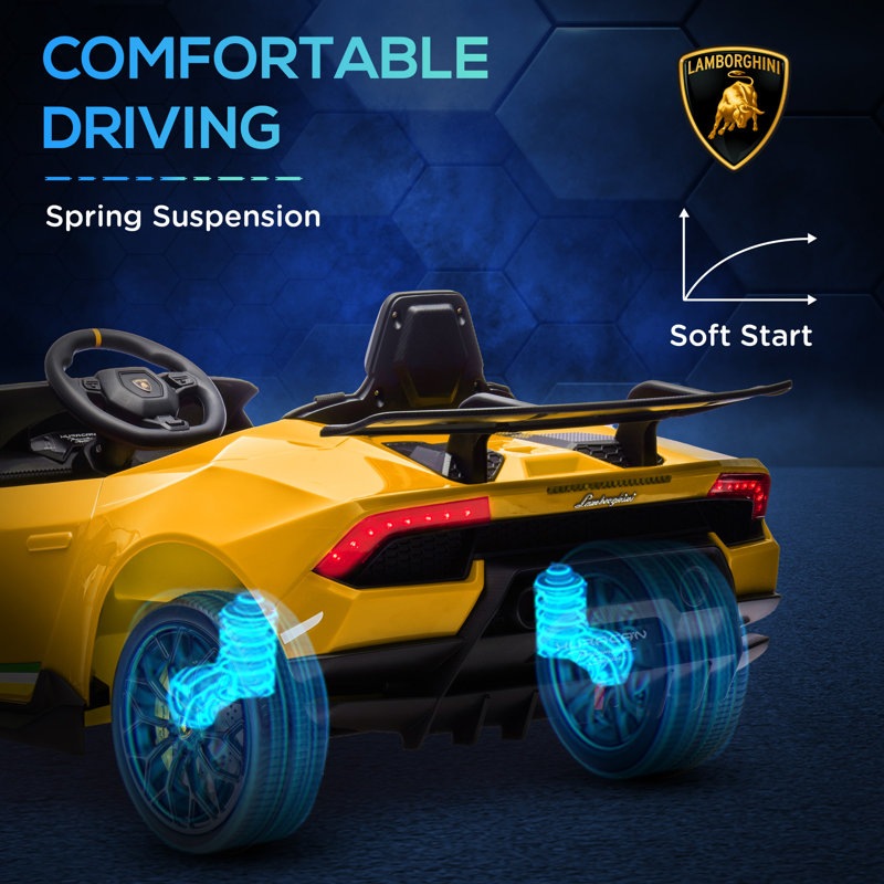 Voiture électrique 12V pour enfants Lamborghini Huracan, Jaune
