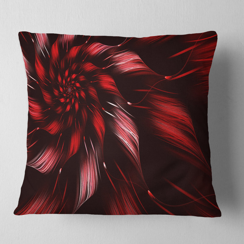 Multicolor Symmetrical Fractal Flower - Floral Printed Pillow, 18" x 18", Throw Pillow