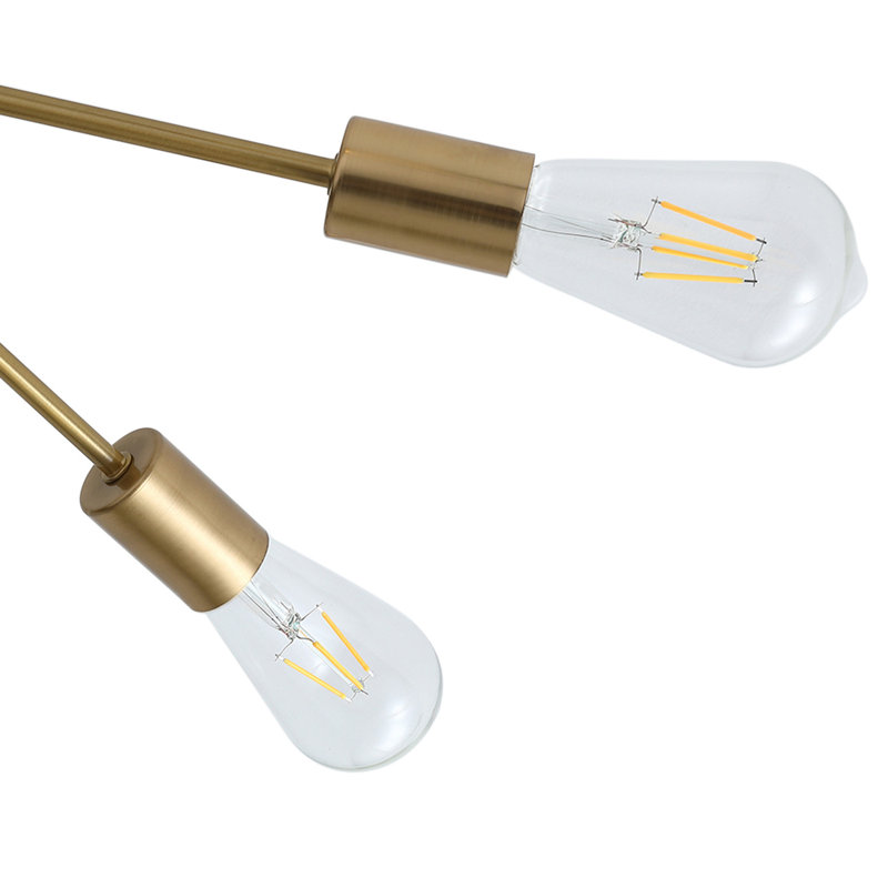 Plafonnier semi-encastré Bultema 8 E26, Or brossé, H 5,7 po x L 31,69 po