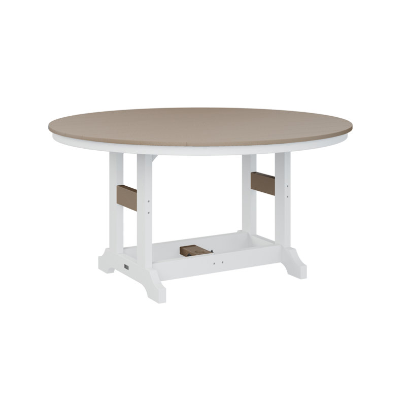 Table de salle à manger ronde Berlin, H 38,87 po x l 60 po x P 60 po, Bois vieilli