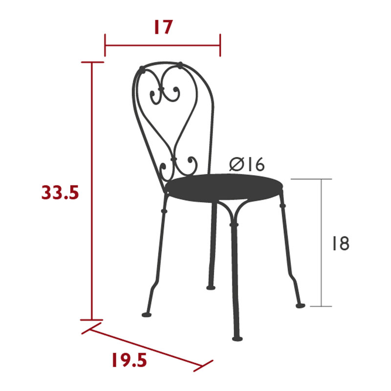 1900 Outdoor Dining Side Chair, Liquorice