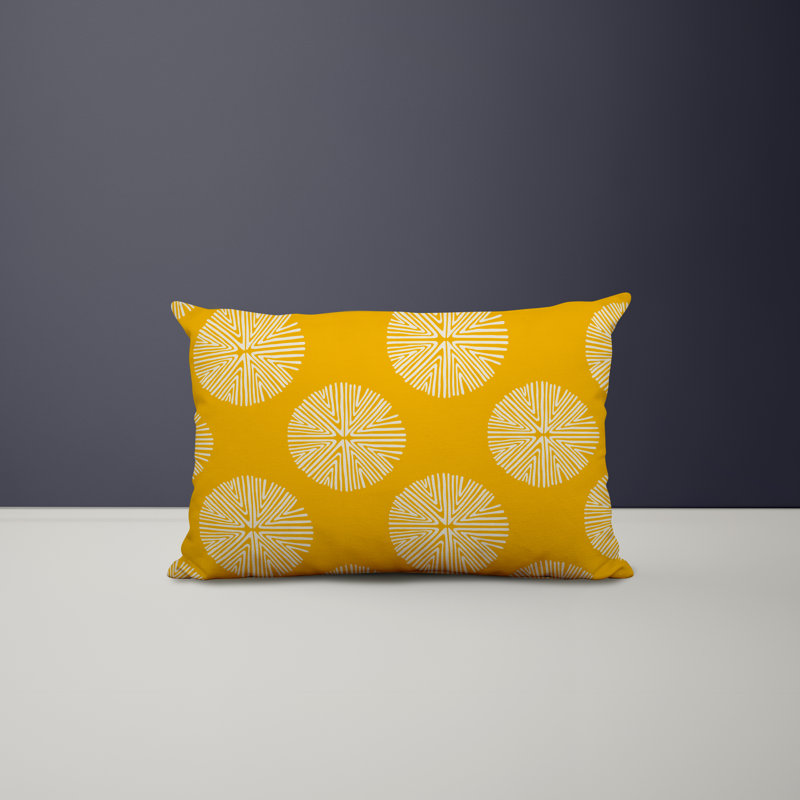 Housse et insert de coussin rectangulaire en polyester pour l'intérieur et l'extérieur, Jaune