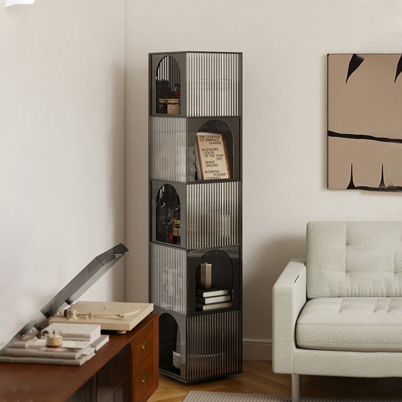 Modern acrylic corner multi-functional bookcase, Black