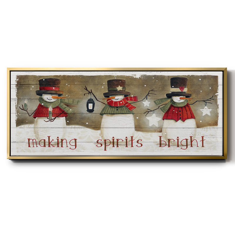 «Made Spirits Bright», toile encadrée, H 12 po x l 30 po