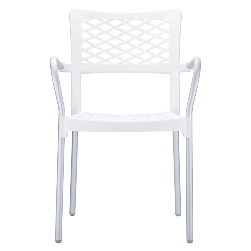 Fauteuil de patio empilable Princeville, Blanc