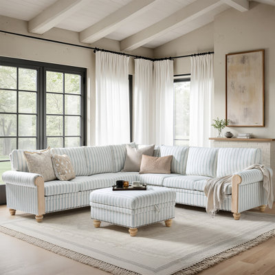 Canapé modulaire de style campagnard rayé Terren