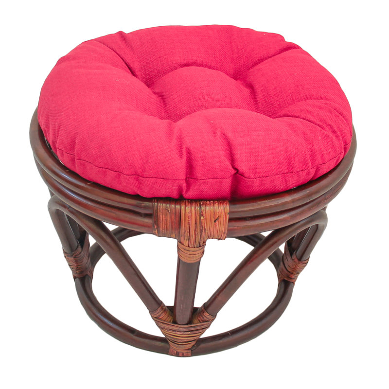 Repose-pieds d'extérieur avec coussin Arvina, Cerise