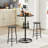 3 Piece Bar Table and Chairs Set for 2, Round Pub Dining Table Set with 2 Bar Stools, 36.2" Bar Height Bistro Table with Storage Shelves, Space Saving Kitchen Island Breakfast Nook Table Set for Apartment-1604789736