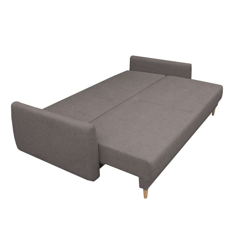 Canapé-lit Nord avec rangement et 2 coussins décoratifs Nord, Polyester gris