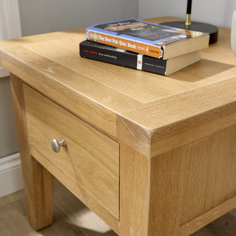 Cooksey Fully Assembled 1 Drawer Side Lamp Table, Brown