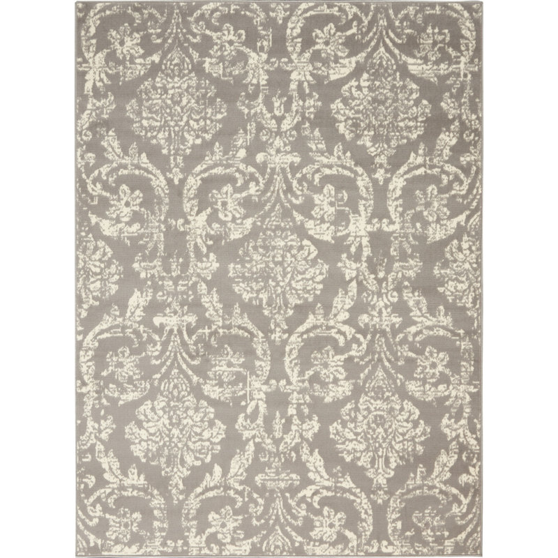 Tapis gris tissé à la machine 5 pi x 7 pi