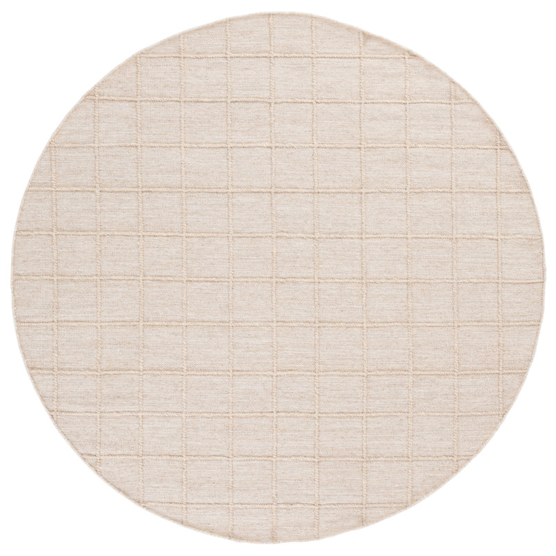 Natura 785 Hand Woven Wool/Cotton Geometric Rug in Beige, Round 6'