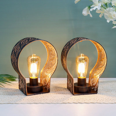 Set of 2 Battery Operated Lamp Unique Cordless Wall Sconce