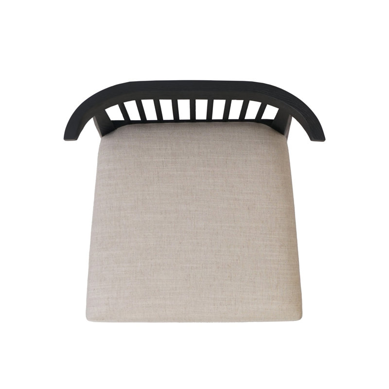Tullio Upholstered Stool with Solid Wood Frame