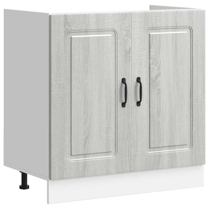 Sink Base Cabinet Kalmar 80X46x81.5 Cm Engineered Wood, Grey Sonoma