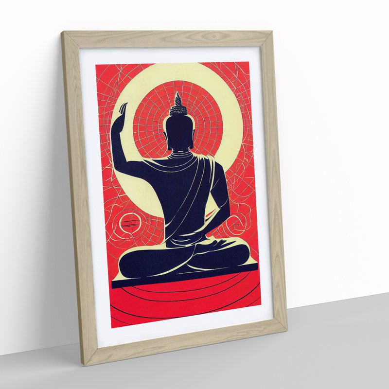 Artistic Buddha - Single Picture Frame Print, Oak Framed, 46cm H x 34cm W x 2cm D