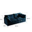 Chenille bleue 3 pièces - Élégance du salon, coussins et coussins rembourrés en bois massif, sièges somptueux, 2 fauteuils 2, construction, revêtement, rembourrage en éponge douce, pour