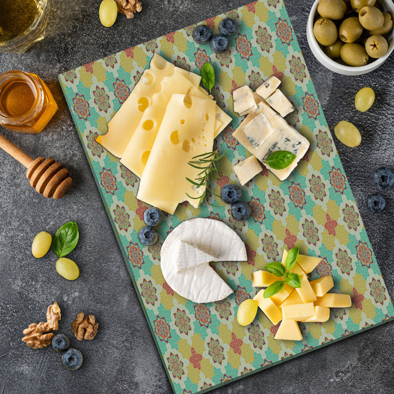 Ambesonne Moroccan Cutting Board Large Size Boho Native Culture Multicolor