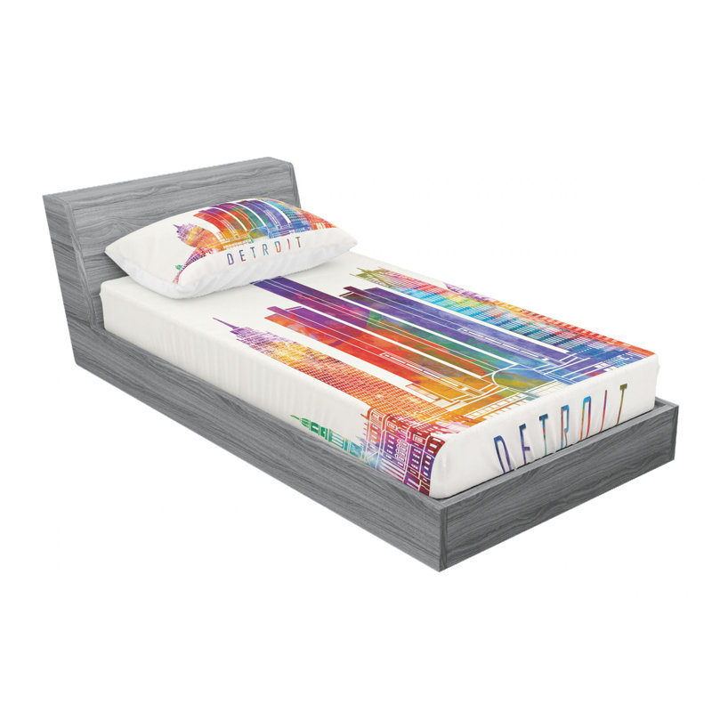 Microfiber Patterned Fitted Sheet, Twin XL Fitted Sheet with 1 Pillowcase