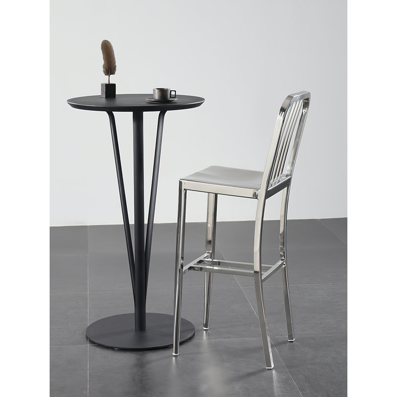 Bryson Counter Stool with Metal Frame, Stainless Steel