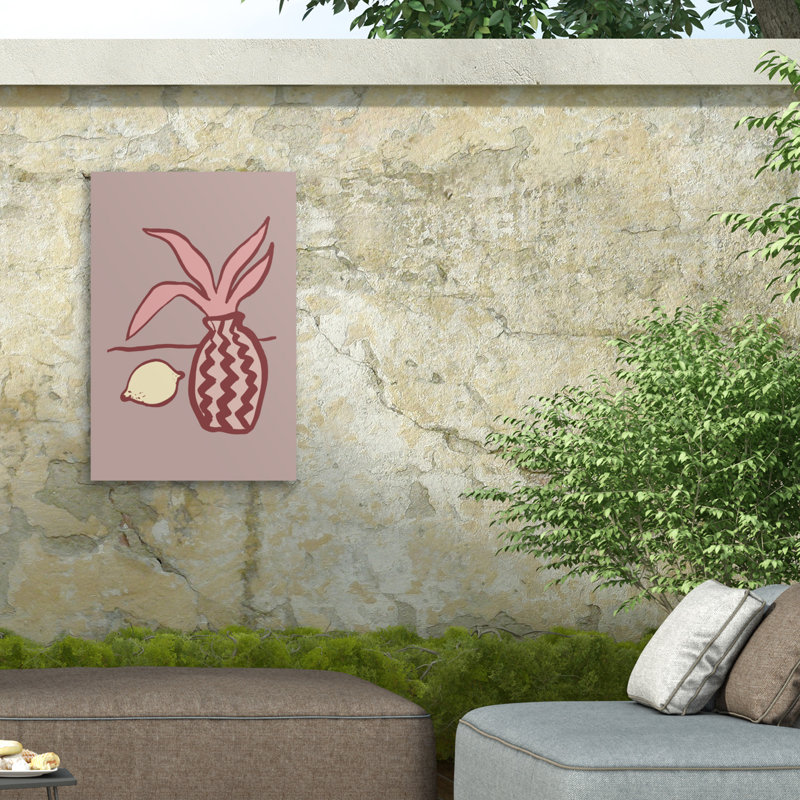 Bolologic rose bolologien sur toile, H 32 po x l 22 po