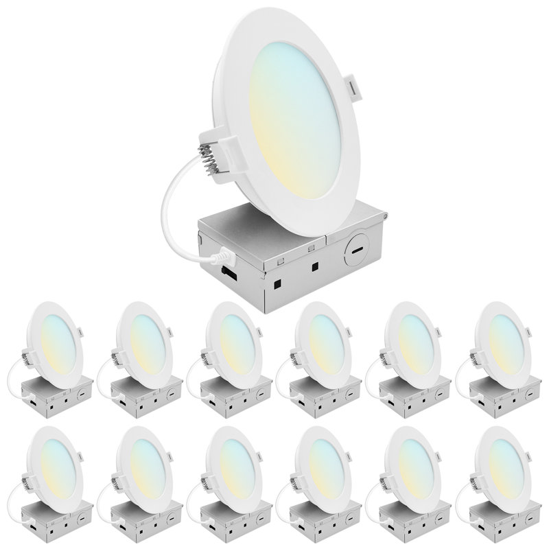 5 po LUXRITE Éclairage encastré à DEL, mini projecteur rétroéclairé ECO, 5CCT 2700K-5000K, 1200LM, 13W à 100 ° à intensité variable, triac 10% à 100%, homologué ETL