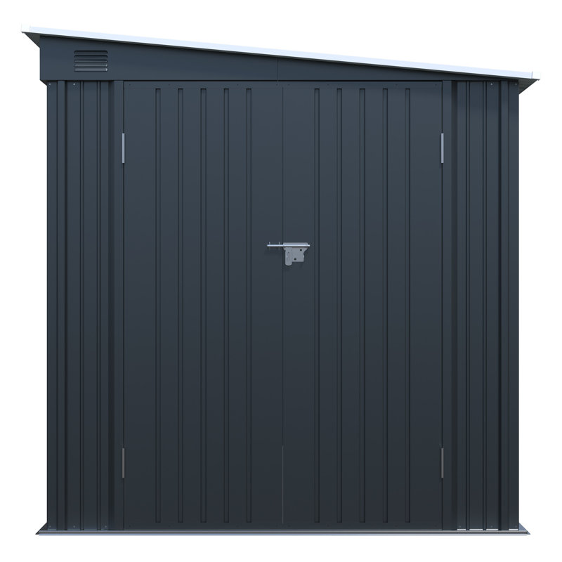 6 pi L 8 pi. D Remise de rangement extérieure en acier galvanisé avec portes doubles verrouillables, remise en métal pour outils, vélos et articles de patio essentiels (sans plancher) (44 pieds carrés)