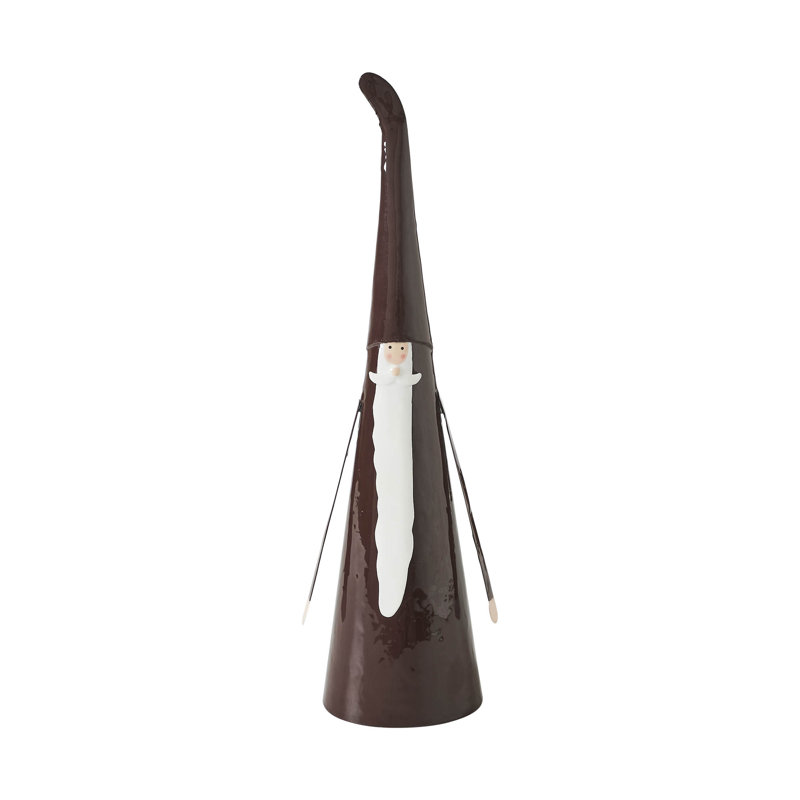 Figurine de père Noël en métal festive, H 17 po x l 4,5 po x P 4,5 po