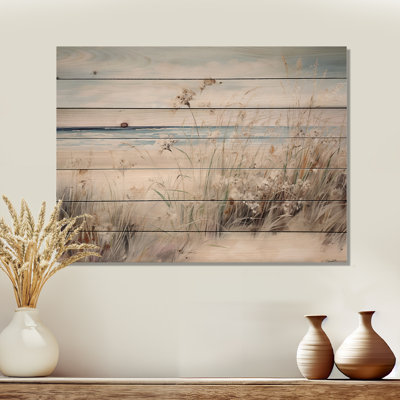 Plant Beauty On The Beach - Plants Wood Art On Natural Pine Wood