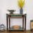 36.61" Blue Rectangular Solid Wood Console Table